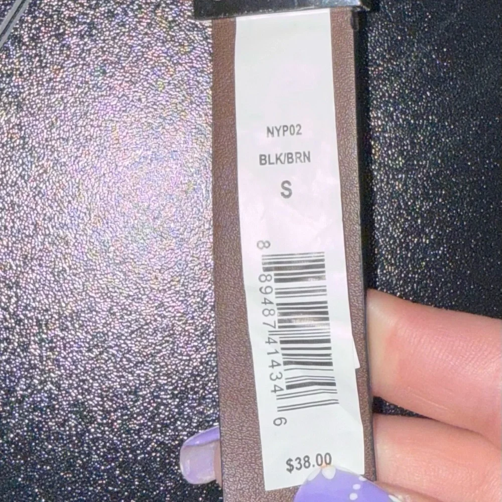 DKNY Black Belt with Silver tone Accents. Size Small. NWT